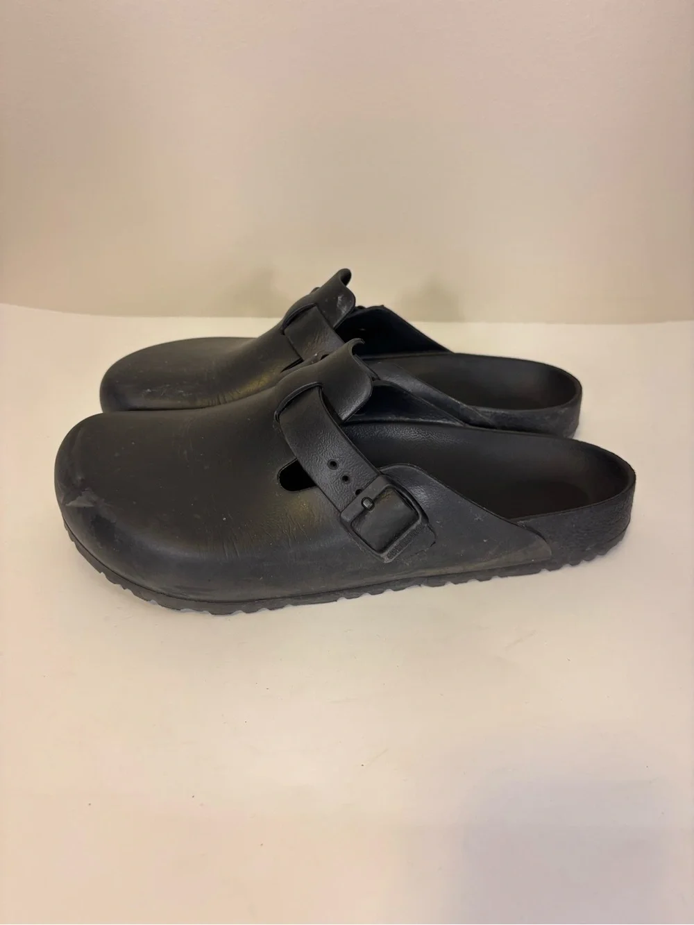 Birkenstock Black Slip-On Adjustable Buckle Clog 45 = Men’s 12-12.5